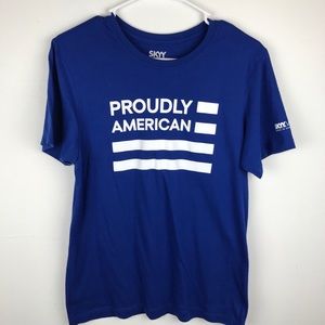 Skyy Vodka Blue Proudly American Graphic Tee M